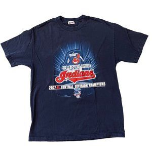 Cleveland Indians T-shirt Chief Wahoo 2007 AL Central Division Champions M/L